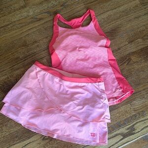 Wilson Pink Athletic Tank and Skirt Set